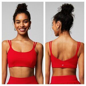 Fabletics Low Impact Cross-Back Bra M Heated Red